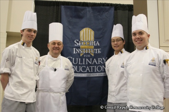 Chef Angus Campbell and First-Year GRCC Secchia Institute Students