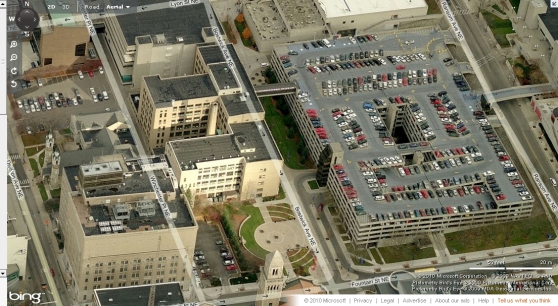 Birds-eye Aerial View of GRCC Campus from Bing Maps