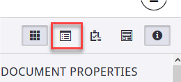 Five icons sit above Document Properties. The second from the left has been selected for showing or hiding related documents at the bottom of the screen.